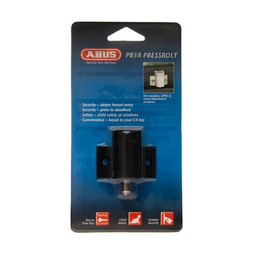 ABUS PRESS BOLT PB38 LW4 DP REKEYABLE BLK