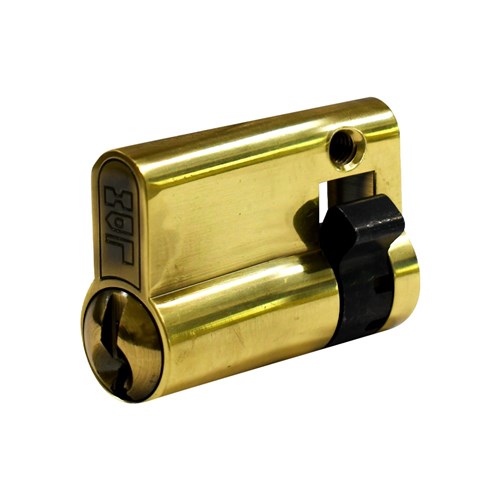 PROTECTOR Euro Half Cylinder with Fixed Cam LW4 Profile KA Polished Brass 35mm - PCS35-5P-KA-PB