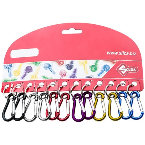 SILCA D-CLIP 40X20MM (SML) W/RING 6 COLOUR CD12