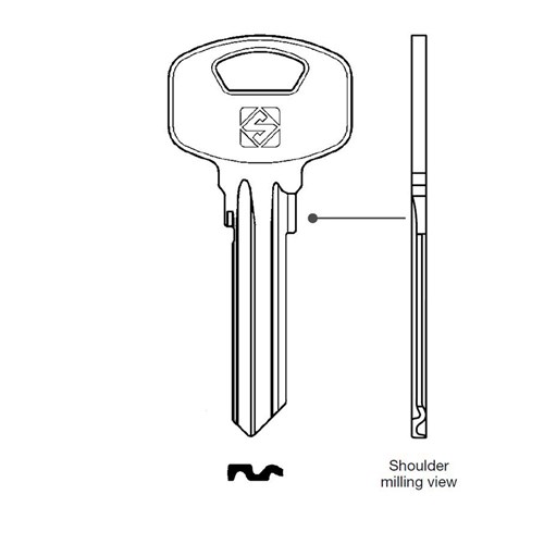 Silca YA91SM Key Blank for Yale Cylinders In Steel